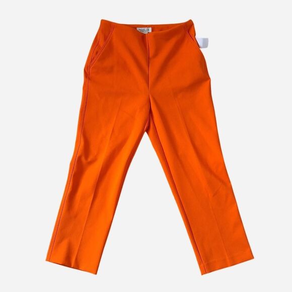Rachel Zoe Pants - Rachel Zoe Orange High Rise Cropped Straight Leg Trousers Size 2 Stretch